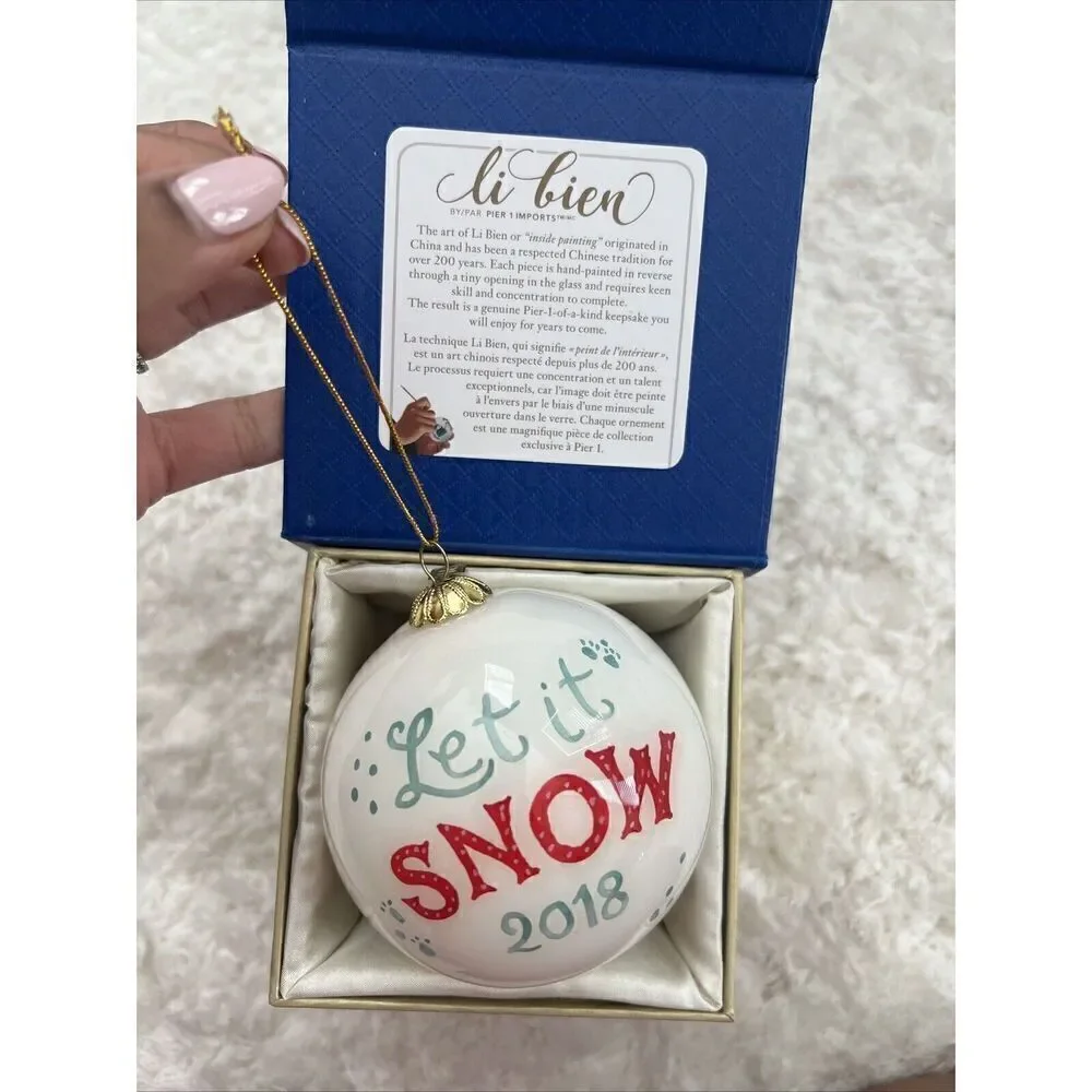 Li Bien Pier 1 Imports Christmas Ornament Let it Snow 2018 Dog Tree New In Box